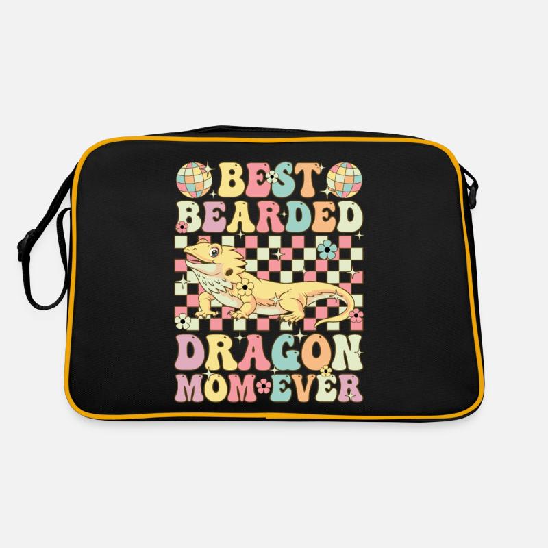 Best Bearded Dragon Mom Ever Groovy Lizard Lover Retro Tasche