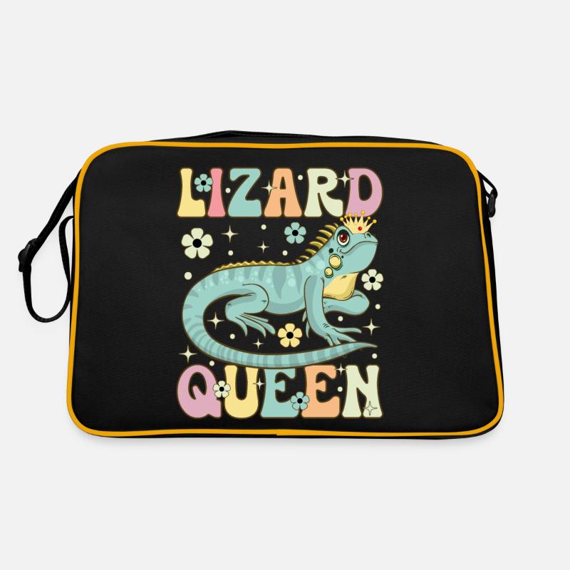 Lizard Queen Groovy Bartagame Lizard Lover Retro Tasche