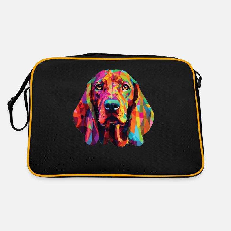 Aquarelle colorée Redbone Coonhound Sac Retro