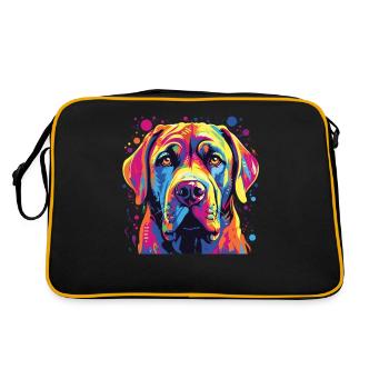 Aquarelle colorée Boerboel - Sac Retro - noir/or - Dos