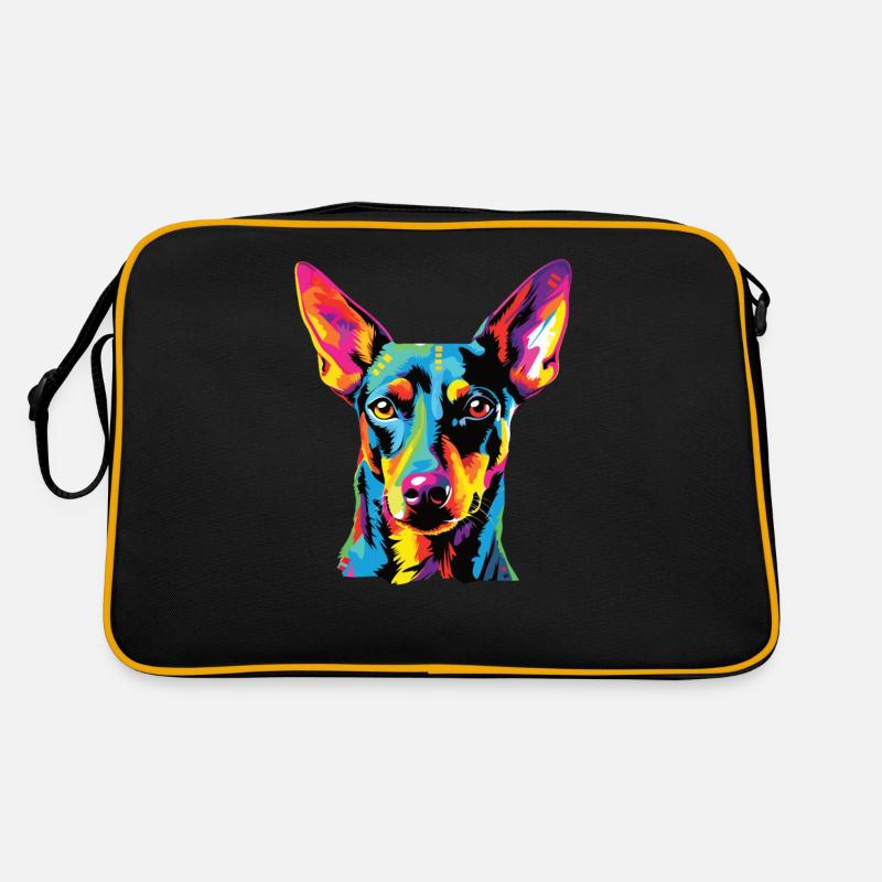 Wasserfarben Farbenfroher Manchester Terrier Retro Tasche