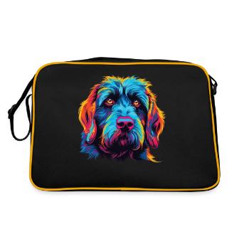 Aquarelle colorée Griffon Korthals - Sac Retro - noir/or - Dos