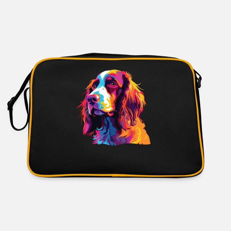Aquarelle colorée Welsh Springer Spaniel Sac Retro