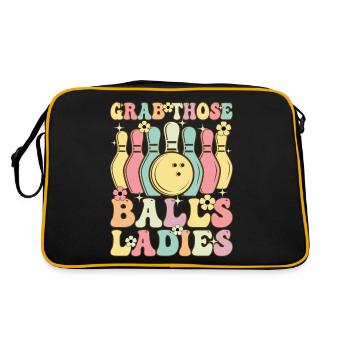 Groovy Bowling Femmes Femme Quille Saisissant Le - Sac Retro - noir/or - Dos