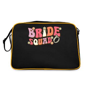 Bride Squad Groovy Brautparty Bachelorette Party - Retro Tasche - Schwarz/Gold - Hinten