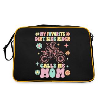 Le pilote de moto tout-terrain préféré m’appelle Mama Groovy - Sac Retro - noir/or - Dos