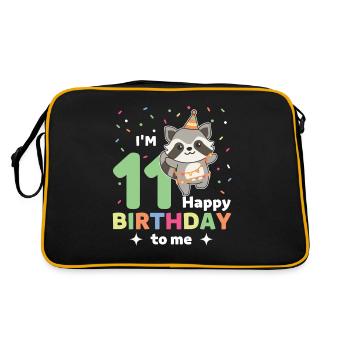 Raton laveur pour les 11 ans pour les enfants de onze ans - Sac Retro - noir/or - Dos