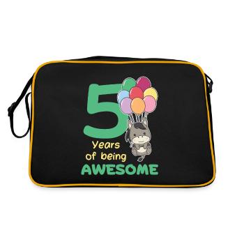 Âne pour les enfants de 5 ans de cinq ans - Sac Retro - noir/or - Dos