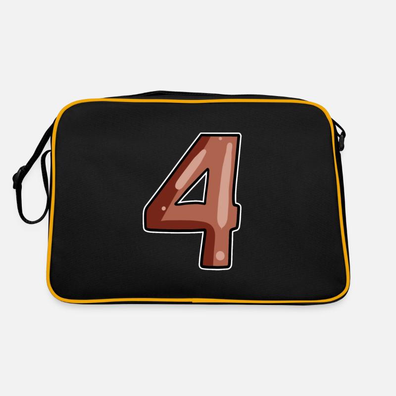 4 Number Number Four Brown - Retro Bag - black/gold