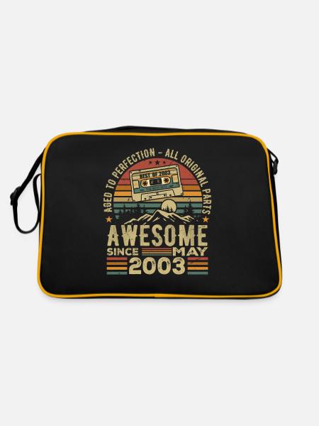 Mai 2003 Anniversaire Mai 2003 Cadeau 2003 Retro - Sac Retro - noir/or - Dos