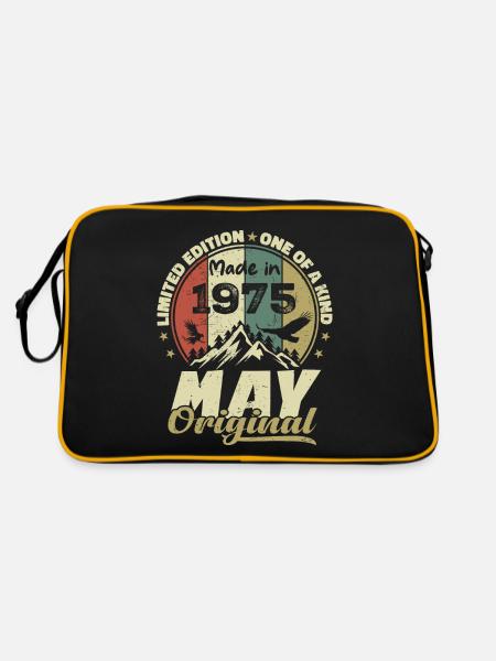 Cadeau Anniversaire Millésime Fabriqué en Mai 1975 - Sac Retro - noir/or - Dos