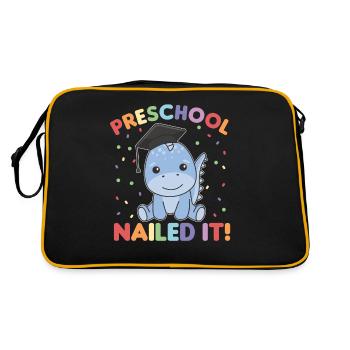 Kids Preschool nailed it Dino Graduation - Retro Tasche - Schwarz/Gold - Hinten