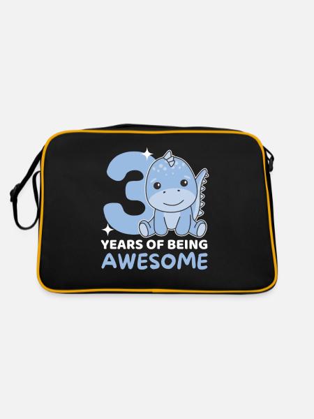 Dino pour les enfants de 3 ans - Sac Retro - noir/or - Dos