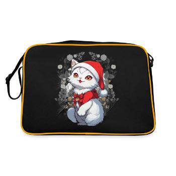 Cat, Fairy Tale, Fairy Tale Character, Cats, Cat, Child - Retro Bag - black/gold - Back