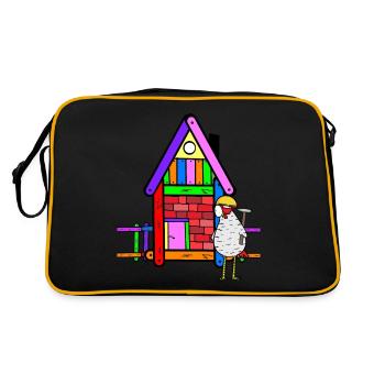 Craftsman Chicken Chicken Coop Renovating Builder - Retro Bag - black/gold - Back