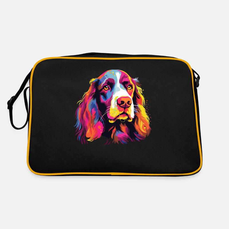 Aquarelle colorée Welsh Springer Spaniel Sac Retro
