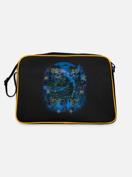 Vintage rétro cerf Nature Woodland Animal Woodland - Sac Retro - noir/or - Dos