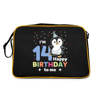 Pingouin pour les 14 ans pour les enfants de quatorze ans - Sac Retro - noir/or - Dos