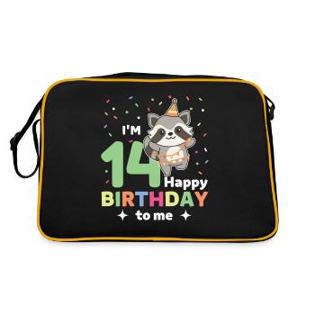 Raton laveur pour les 14 ans pour les enfants de quatorze ans - Sac Retro - noir/or - Dos