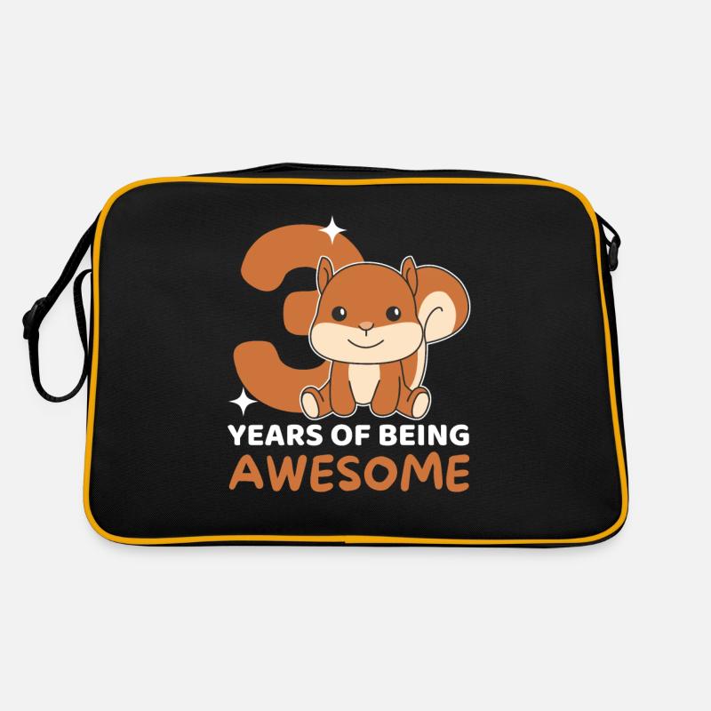 Squirrel for 3rd birthday children three years Retro Bag