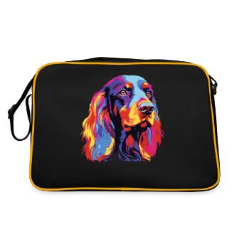 Aquarelle colorée Gordon Setter - Sac Retro - noir/or - Dos