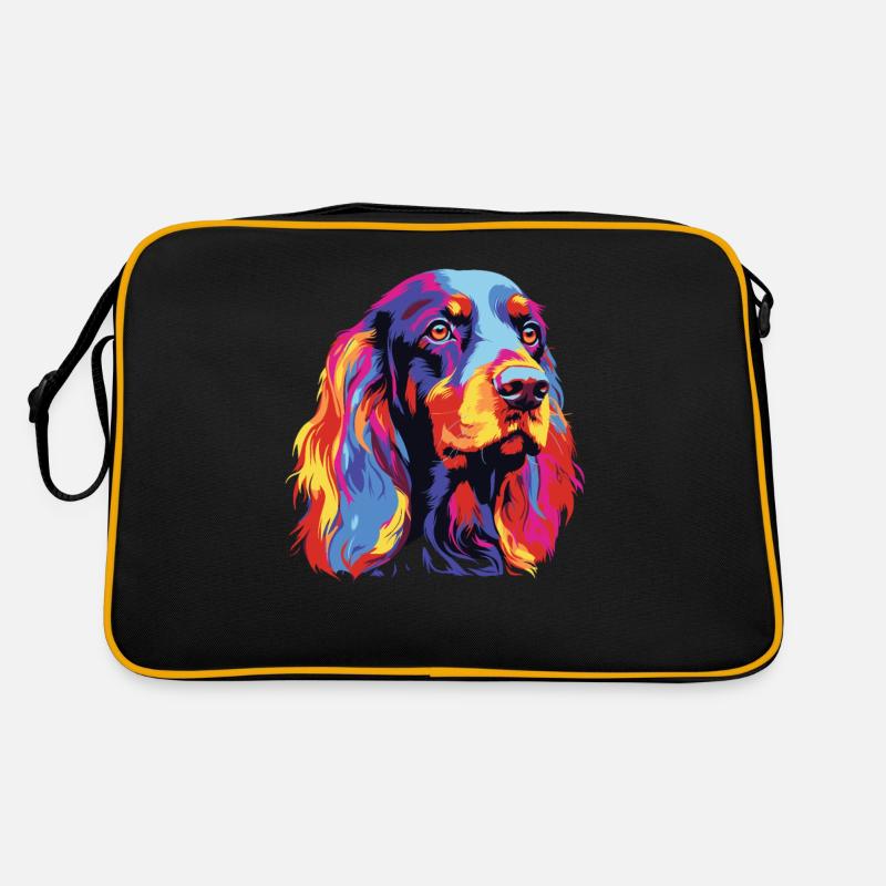 Aquarelle colorée Gordon Setter Sac Retro