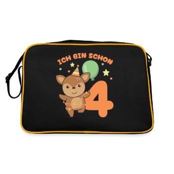 J’ai déjà 4 enfants d’anniversaire de cerf - Sac Retro - noir/or - Dos