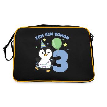 I'm already 3 penguins birthday kids - Retro Bag - black/gold - Back