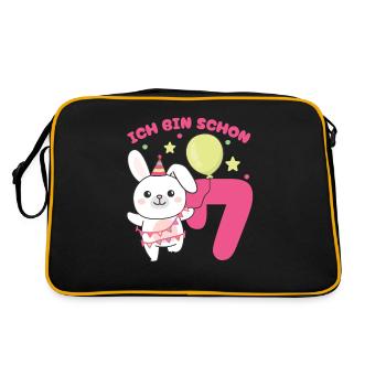 I'm Already 7 Bunnies Birthday Kids - Retro Bag - black/gold - Back