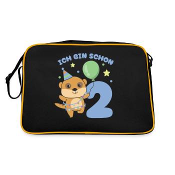 J’ai déjà 2 enfants d’anniversaire suricate - Sac Retro - noir/or - Dos