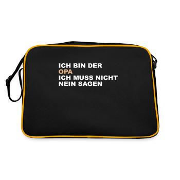 Cool Grandpa Saying - Retro Bag - black/gold - Back