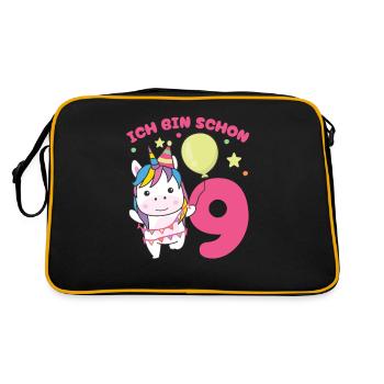 J’ai déjà 9 licornes d’anniversaire enfants - Sac Retro - noir/or - Dos