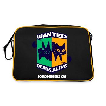 Physik Quanten Nerd Dead + Alive Schrödingers - Retro Tasche - Schwarz/Gold - Hinten
