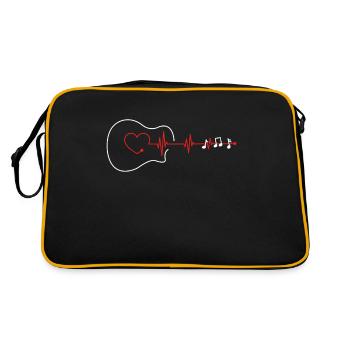 guitare, musicien, groupe de musique, guitariste, - Sac Retro - noir/or - Dos