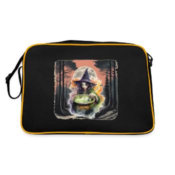 Forest Witch Halloween Fairy Tale Character Child - Retro Bag - black/gold - Back