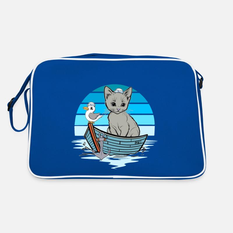Kitten, Seagull, Seafarer, Sailor, Boat Retro Bag