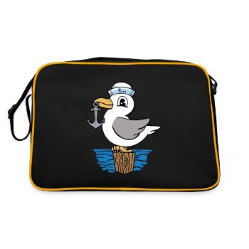 Mouette ancre marin marin marin enfants - Sac Retro - noir/or - Dos