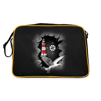 Seagull Lighthouse Compass Maritime - Retro Bag - black/gold - Back