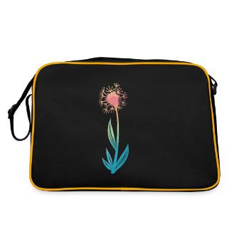 Flower, Nature, Botany - Retro Bag - black/gold - Back