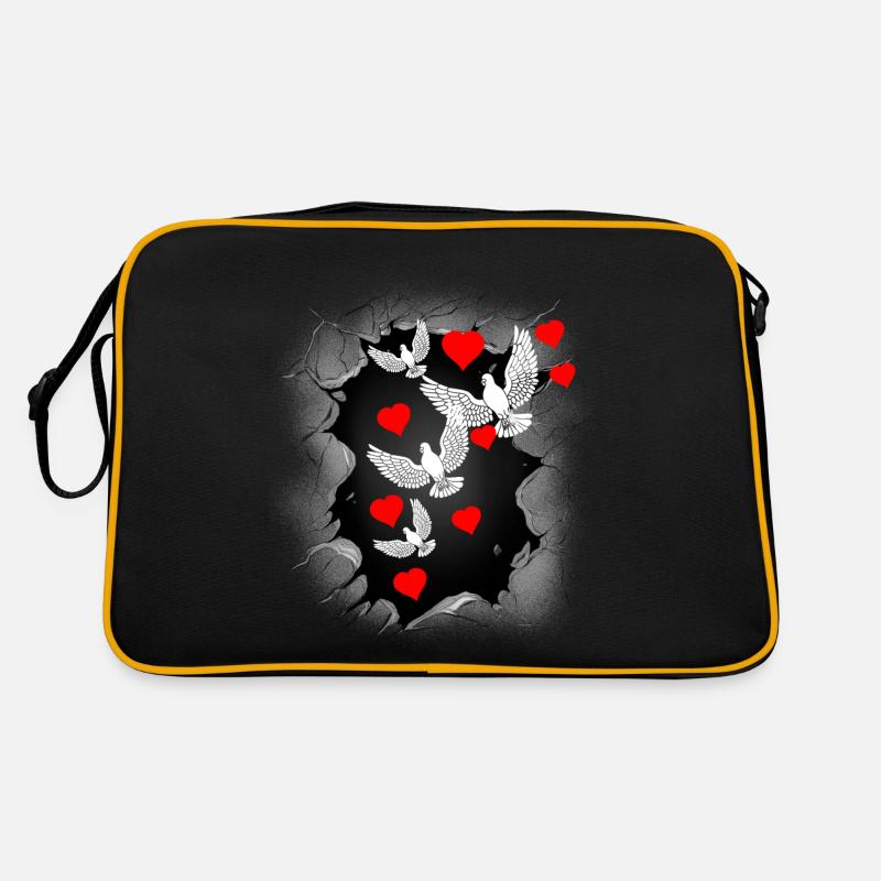Friedenstaube Frieden Herz Weltfrieden Peace Retro Tasche