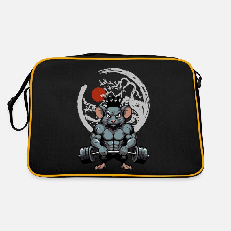 Nager Maus Ratte Muskeln Training Retro Tasche