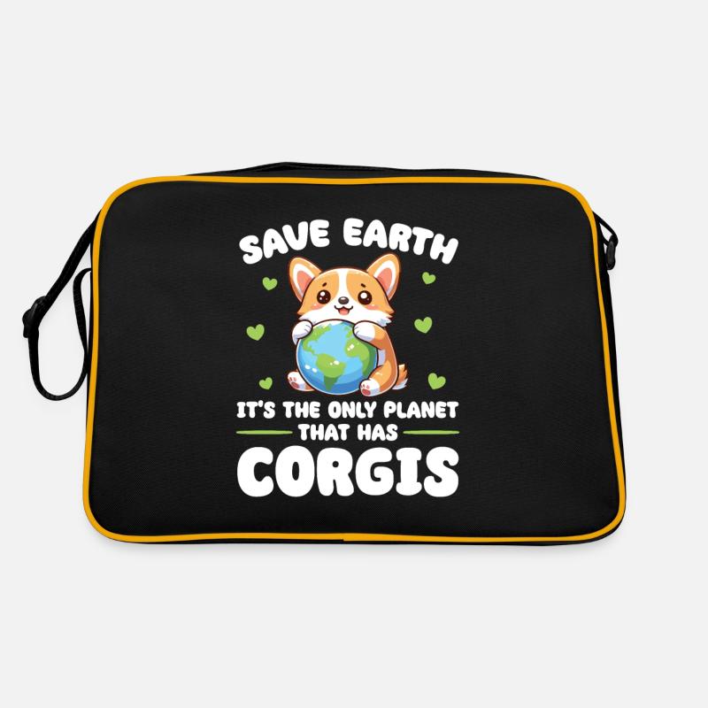 Ist der einzige Planet mit Corgis Earth Day Retro Tasche