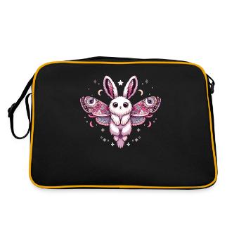 Kawaii Pastel Goth Cute Creepy Hase Motte - Retro Tasche - Schwarz/Gold - Hinten