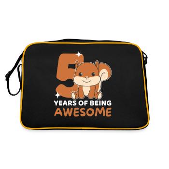 Écureuil pour les enfants de 5 ans de cinq ans - Sac Retro - noir/or - Dos