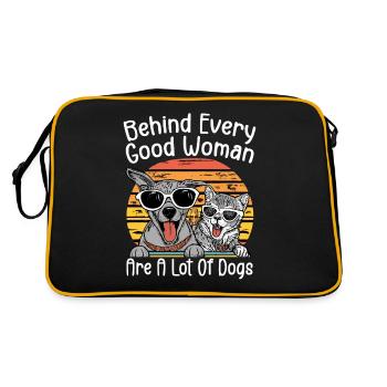 Behind Every Good Woman Are A Lot Of Dogs - Sac Retro - noir/or - Dos