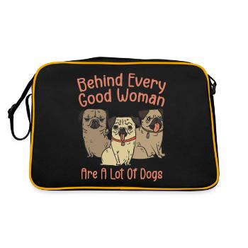 Behind Every Good Woman Are A Lot Of Dogs - Sac Retro - noir/or - Dos