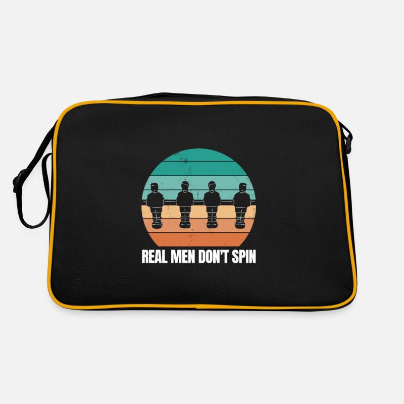 Fußball - real men dont spin Retro Tasche