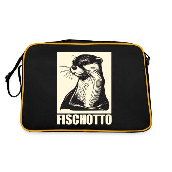 Otto Name, Fischotto Outfit for Name Day with Name - Retro Bag - black/gold - Back