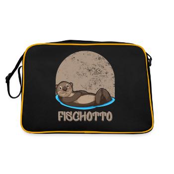 Otto Name, Fischotto Outfit for Name Day with Name - Retro Bag - black/gold - Back
