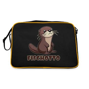 Otto Name, Fischotto Outfit for Name Day with Name - Retro Bag - black/gold - Back